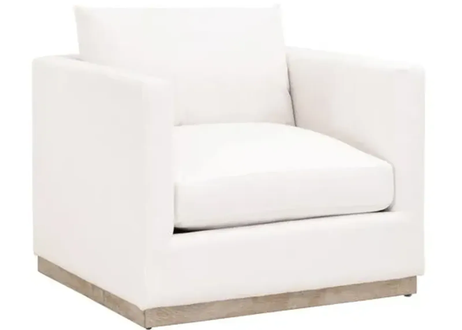 Ryan Plinth-Base Sofa Chair - Pearl Performance