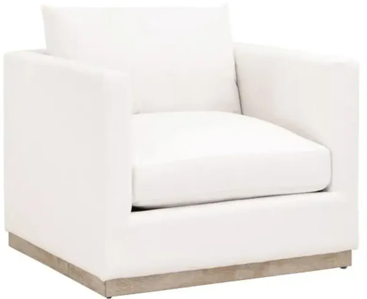 Ryan Plinth-Base Sofa Chair - Pearl Performance