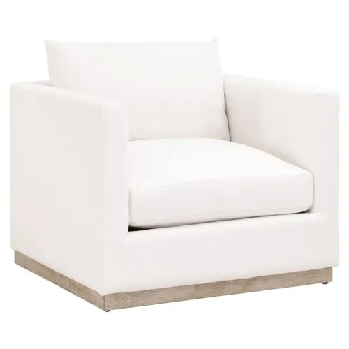 Ryan Plinth-Base Sofa Chair - Pearl Performance