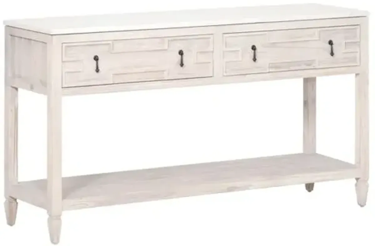 Esha 2-Drawer Entry Console - Whitewash