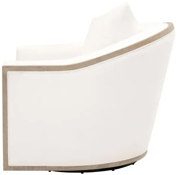 Milly Swivel Chair, Pearl Performance