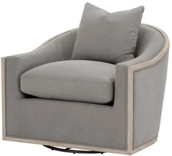 Milly Swivel Club Chair, Slate Performance