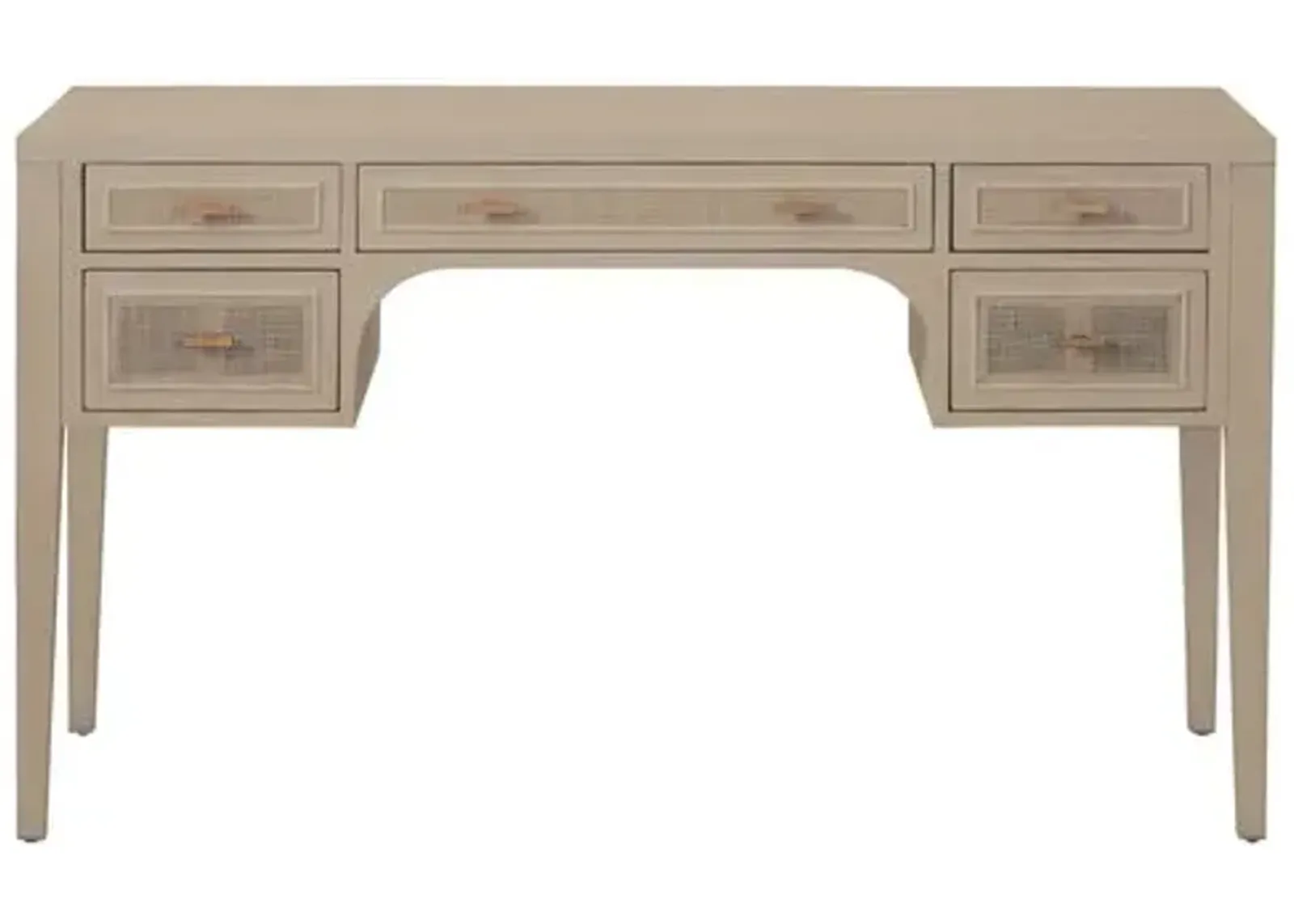 Maverick Cane Desk - Smoke Gray Oak