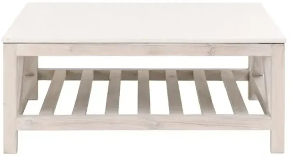 Oscar Square Coffee Table - Whitewash