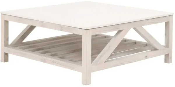 Oscar Square Coffee Table, Whitewash