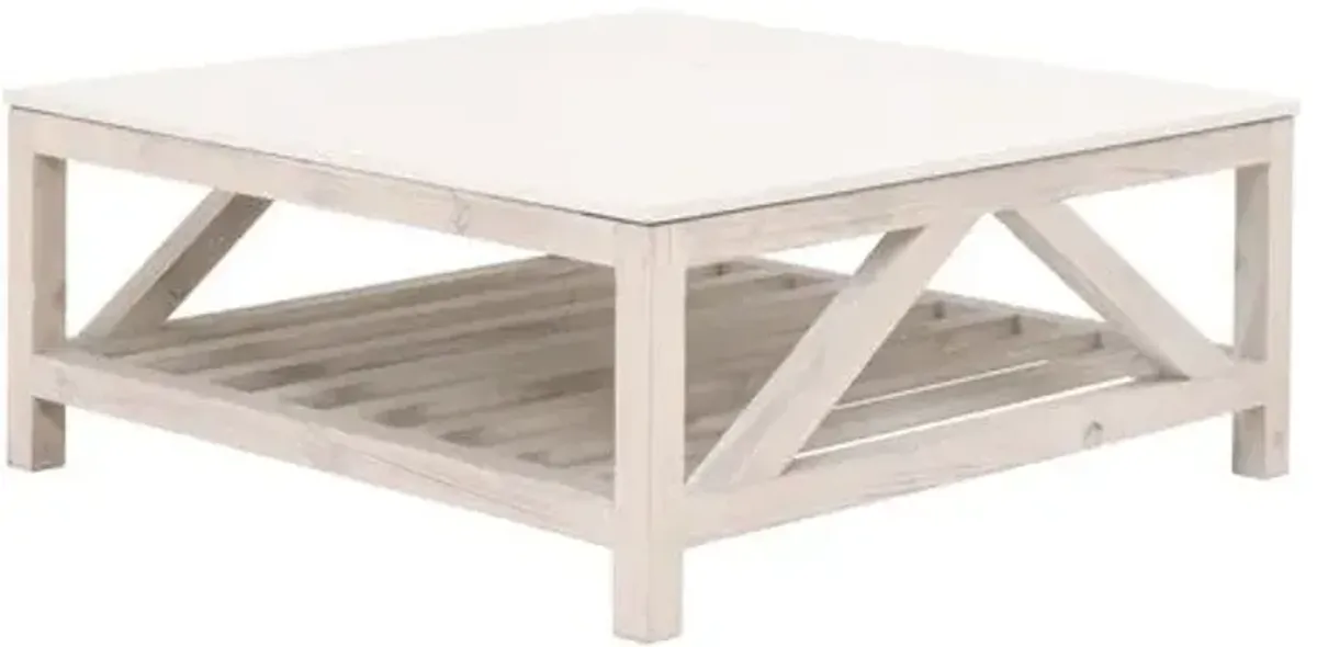 Oscar Square Coffee Table - Whitewash