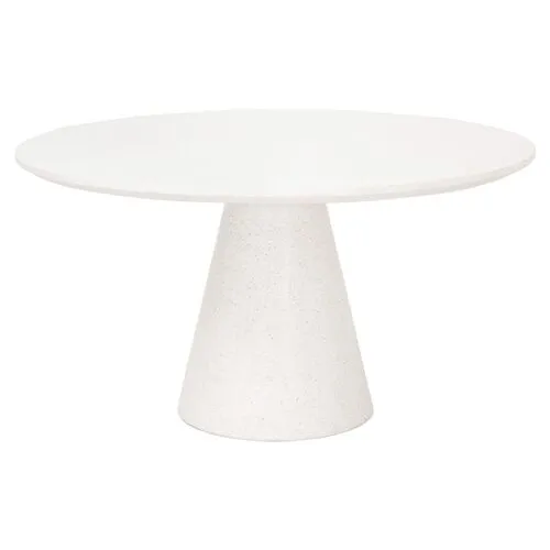 Isabell 55" Round Outdoor Dining Table - Ivory Terrazzo Concrete