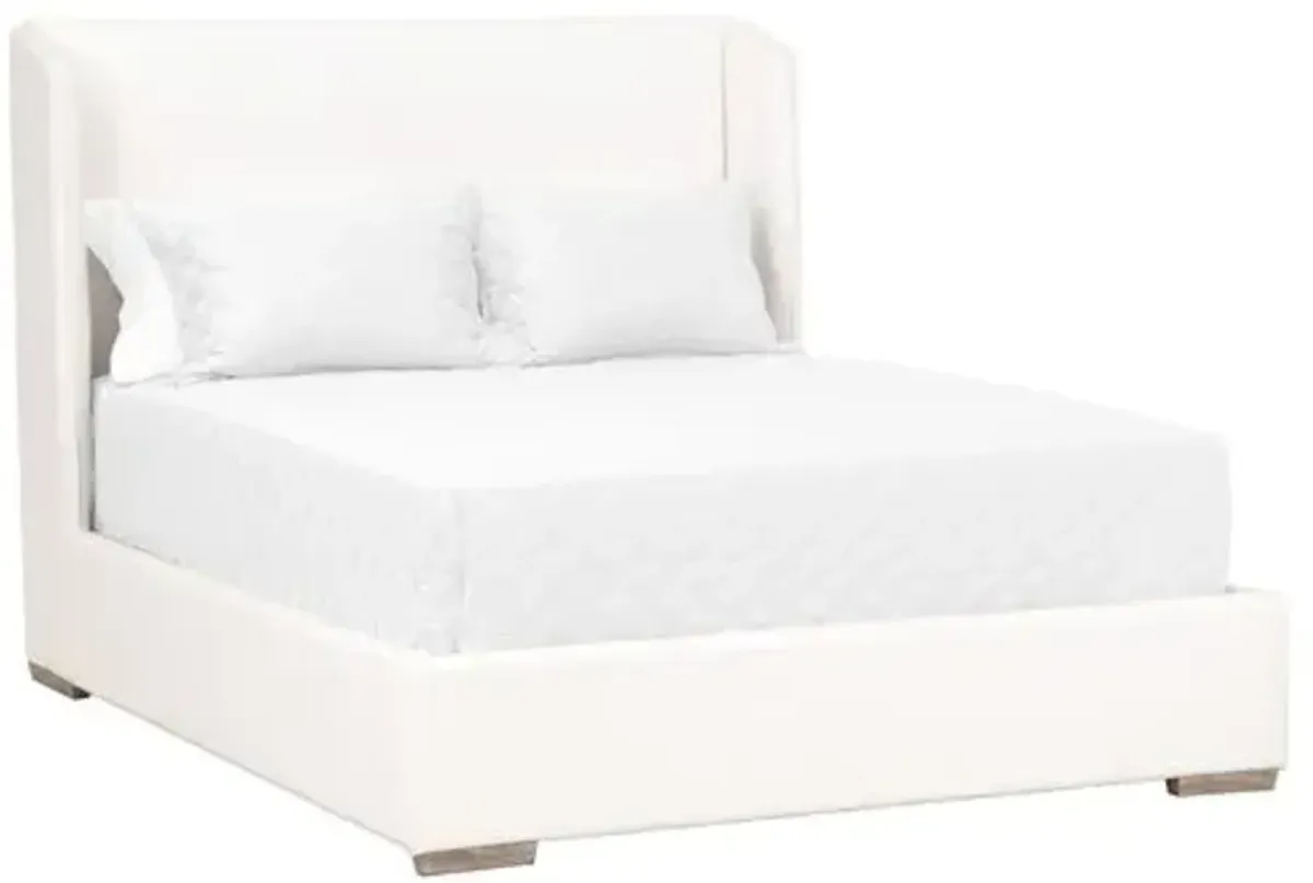 Remy Wingback Bed - Pearl Performance - White, Comfortable, Durable