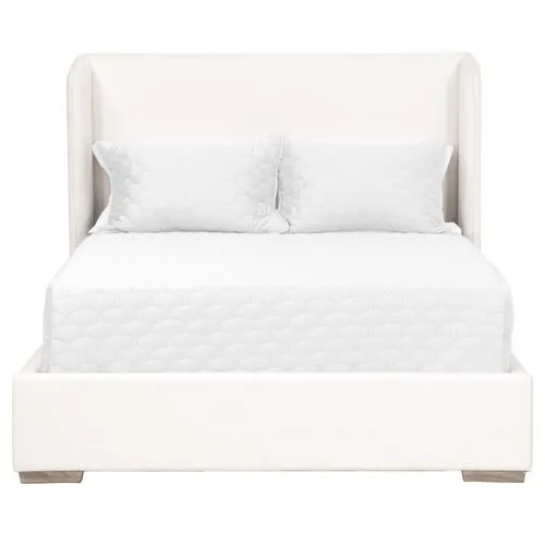 Remy Wingback Bed - Pearl Performance - White, Comfortable, Durable