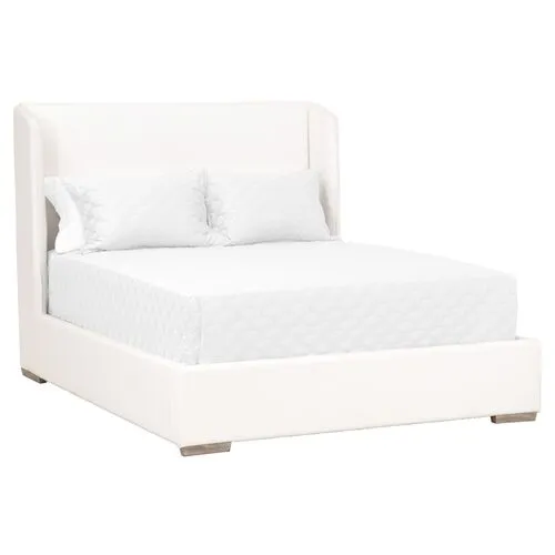 Remy Wingback Bed - Pearl Performance - White, Comfortable, Durable