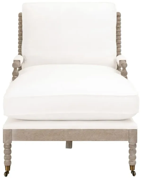 Chloe Spindle Chaise, Pearl Performance