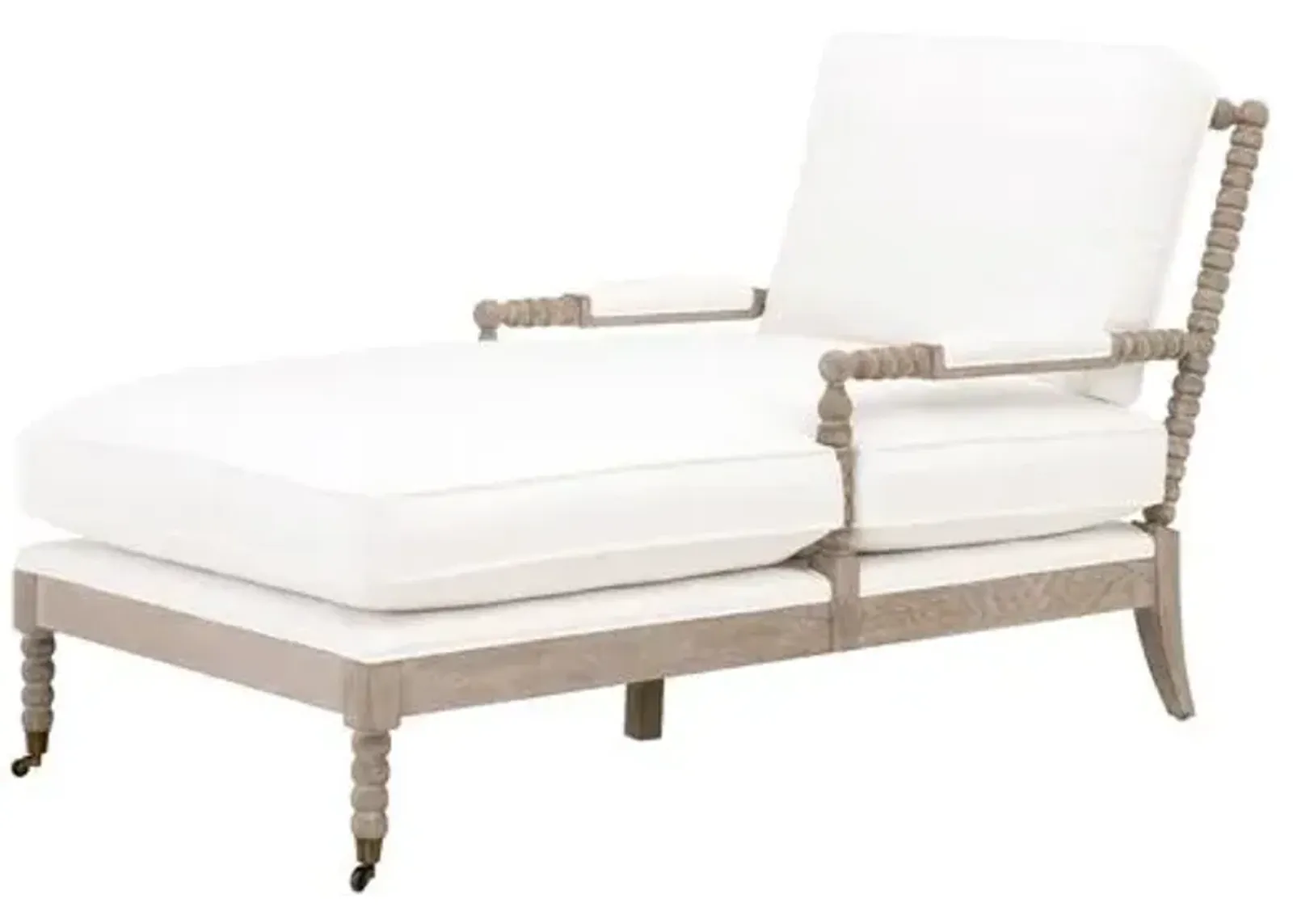 Chloe Spindle Chaise - Pearl Performance - White - Comfortable, Sturdy, Stylish