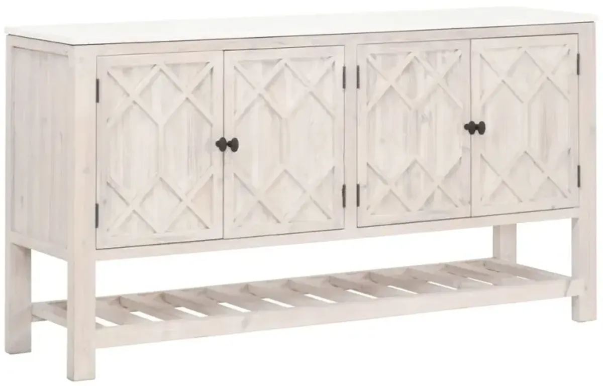 Esha Media Sideboard, Whitewash