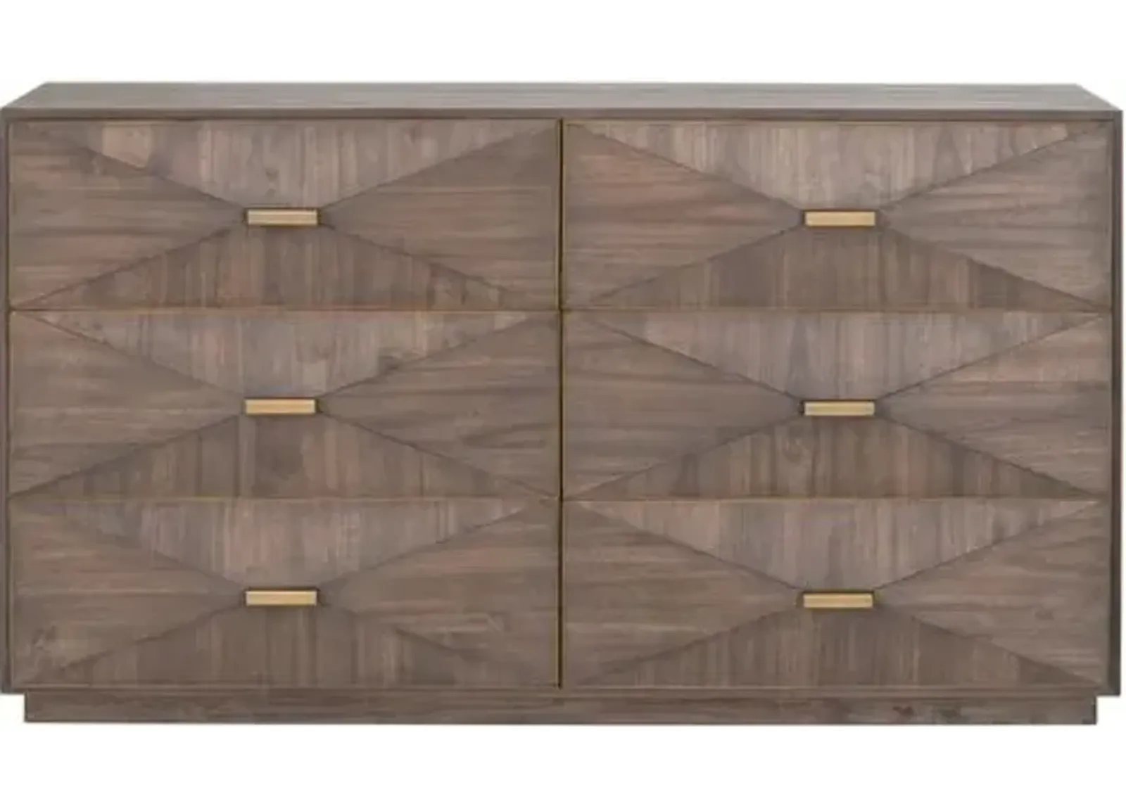 Flynn 6-Drawer Double Dresser - Burnished Brown/Gold