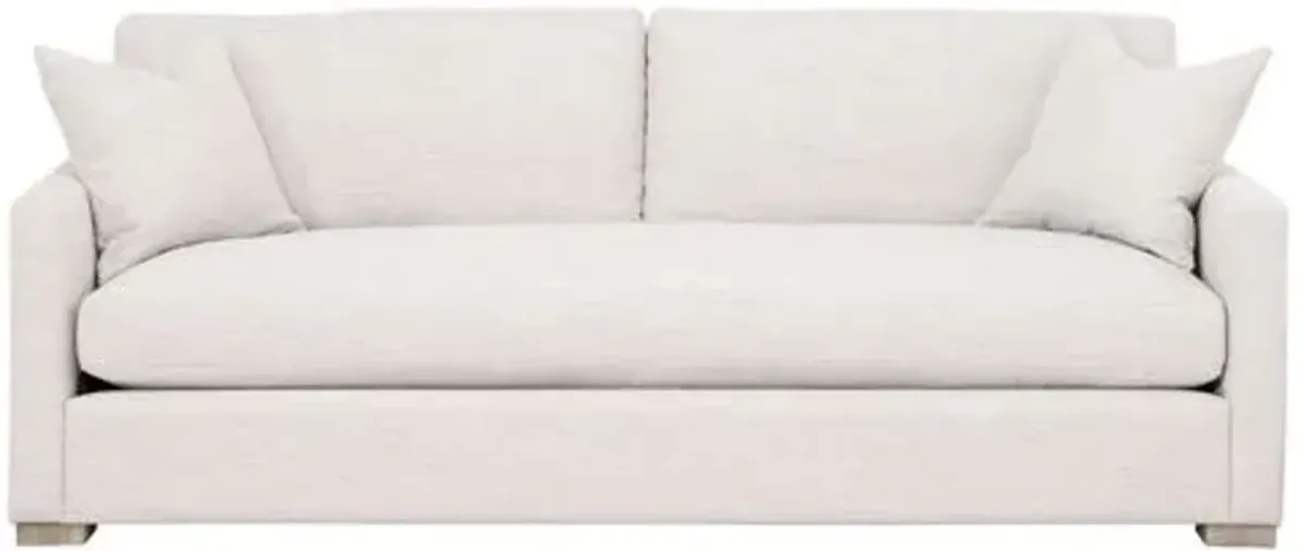 Carson Slim-Arm Sofa - Stone Basketweave Performance