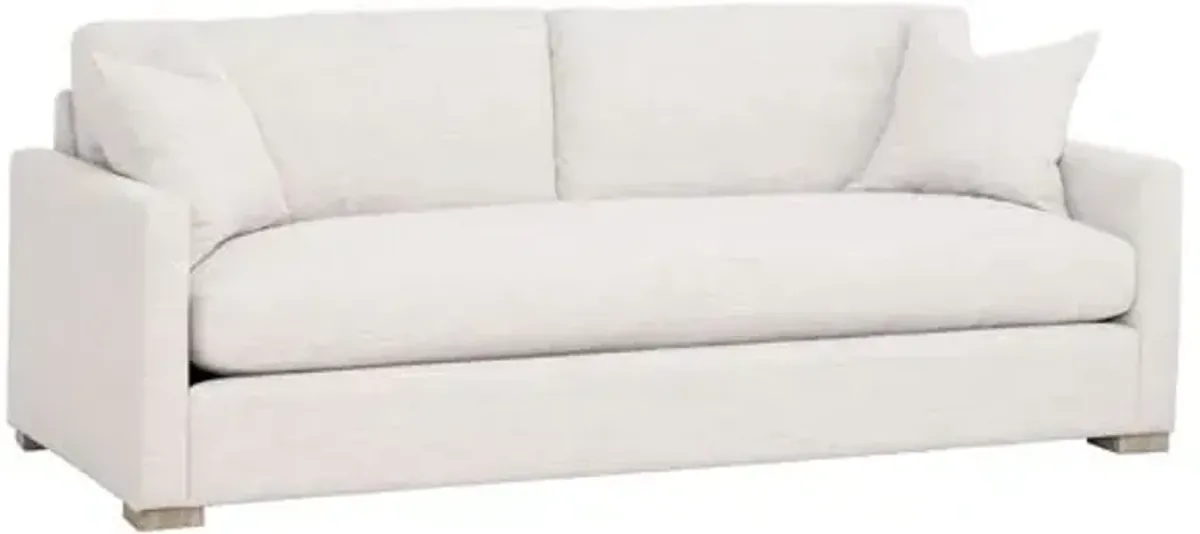 Carson Slim-Arm Sofa - Stone Basketweave Performance