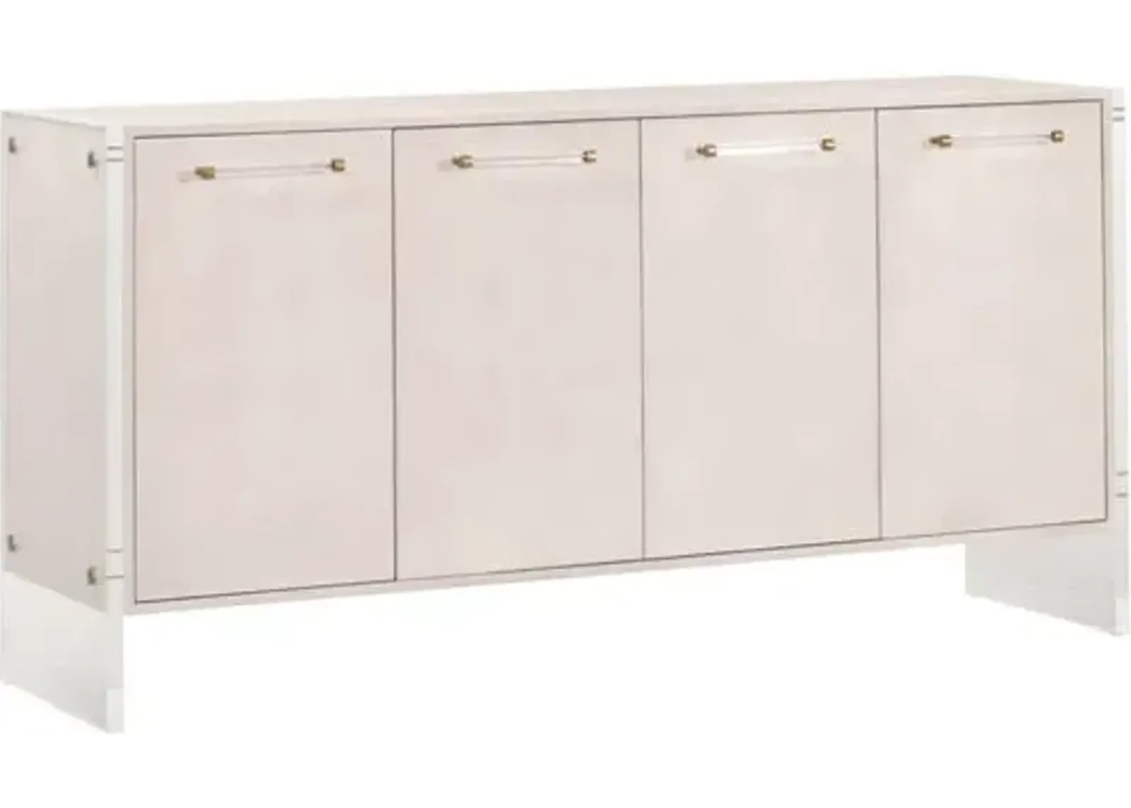 Regan 4-Door Shagreen Media Sideboard - White