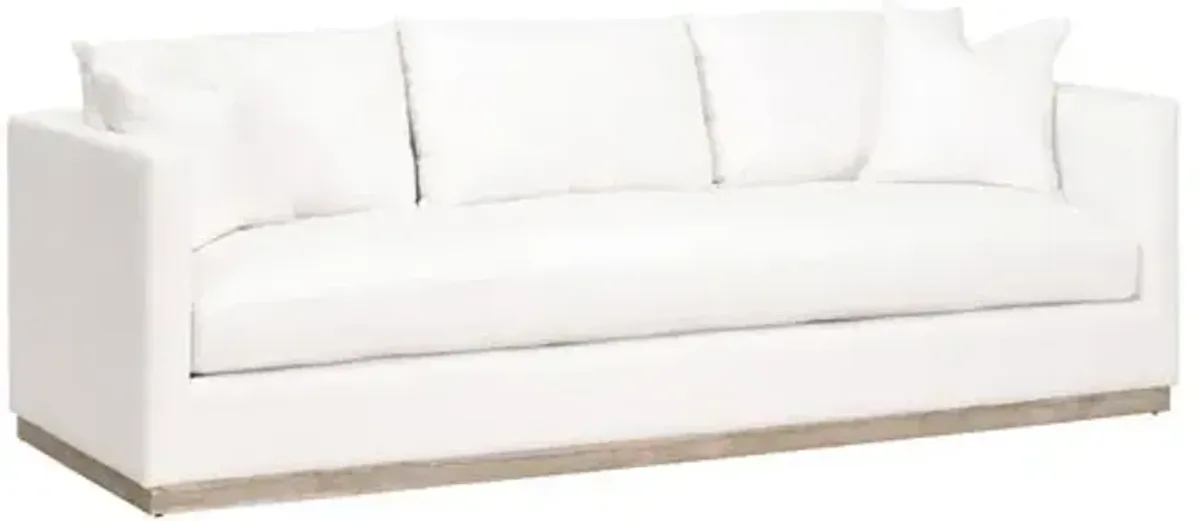 Ryan Plinth-Base 96" Sofa - Pearl Performance