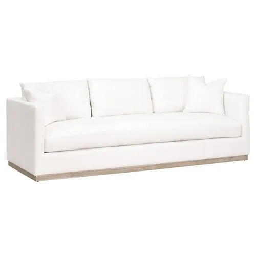 Ryan Plinth-Base 96" Sofa - Pearl Performance