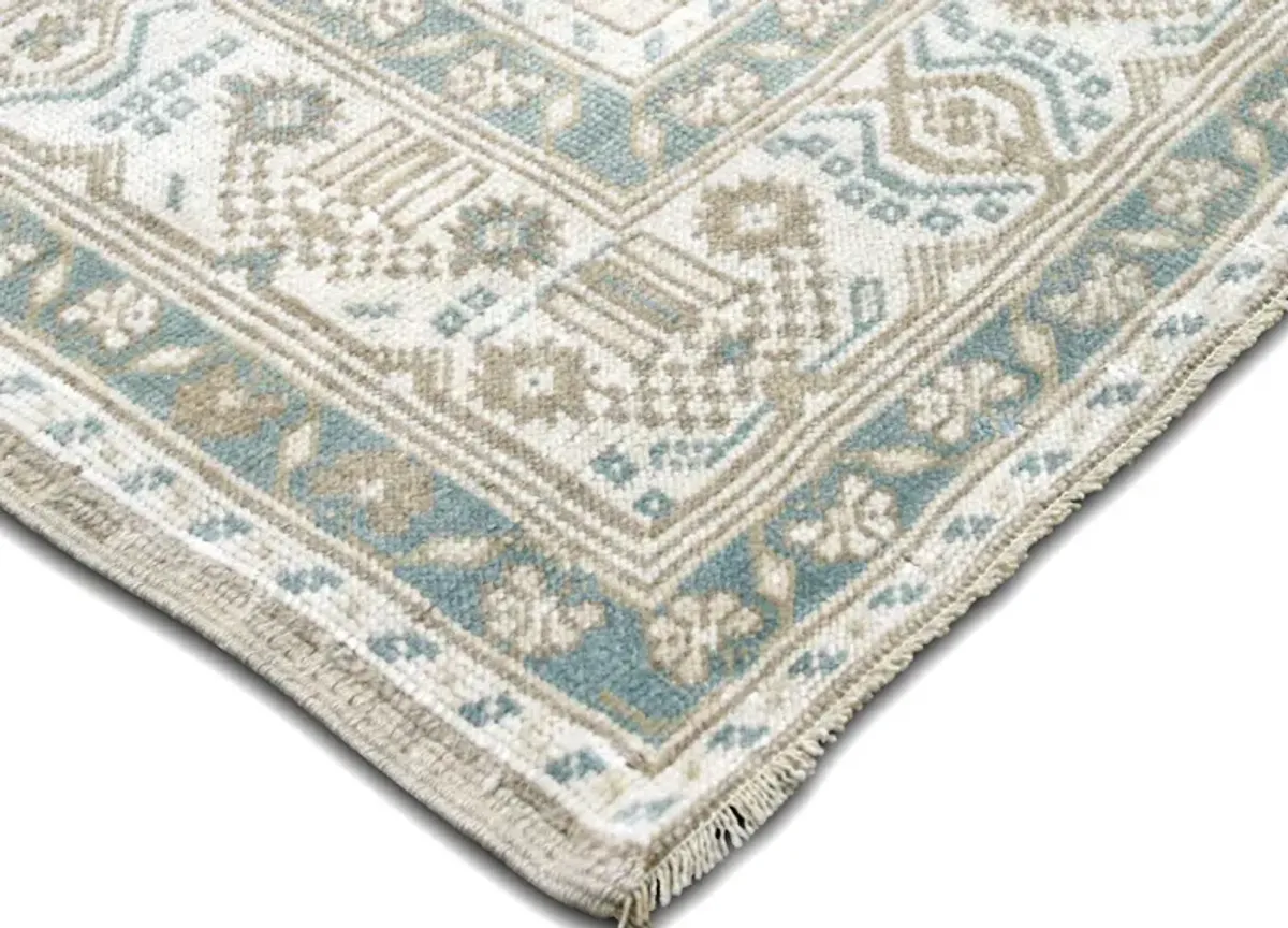 Turkish Oushak Rug - 5'2"x9'1" - Nalbandian - Green - Green