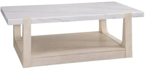 Fannie Rectangular Marble Cocktail Table, Sun Bleached Ash
