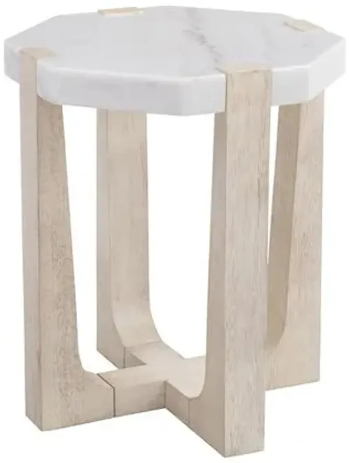 Fannie Round Marble Side Table - Sun Bleached Ash - White