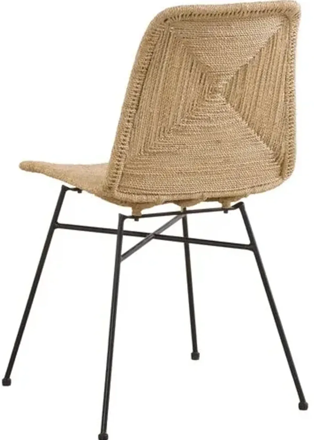 Set of 2 Starla Seagrass Dining Side Chairs - Natural - Black