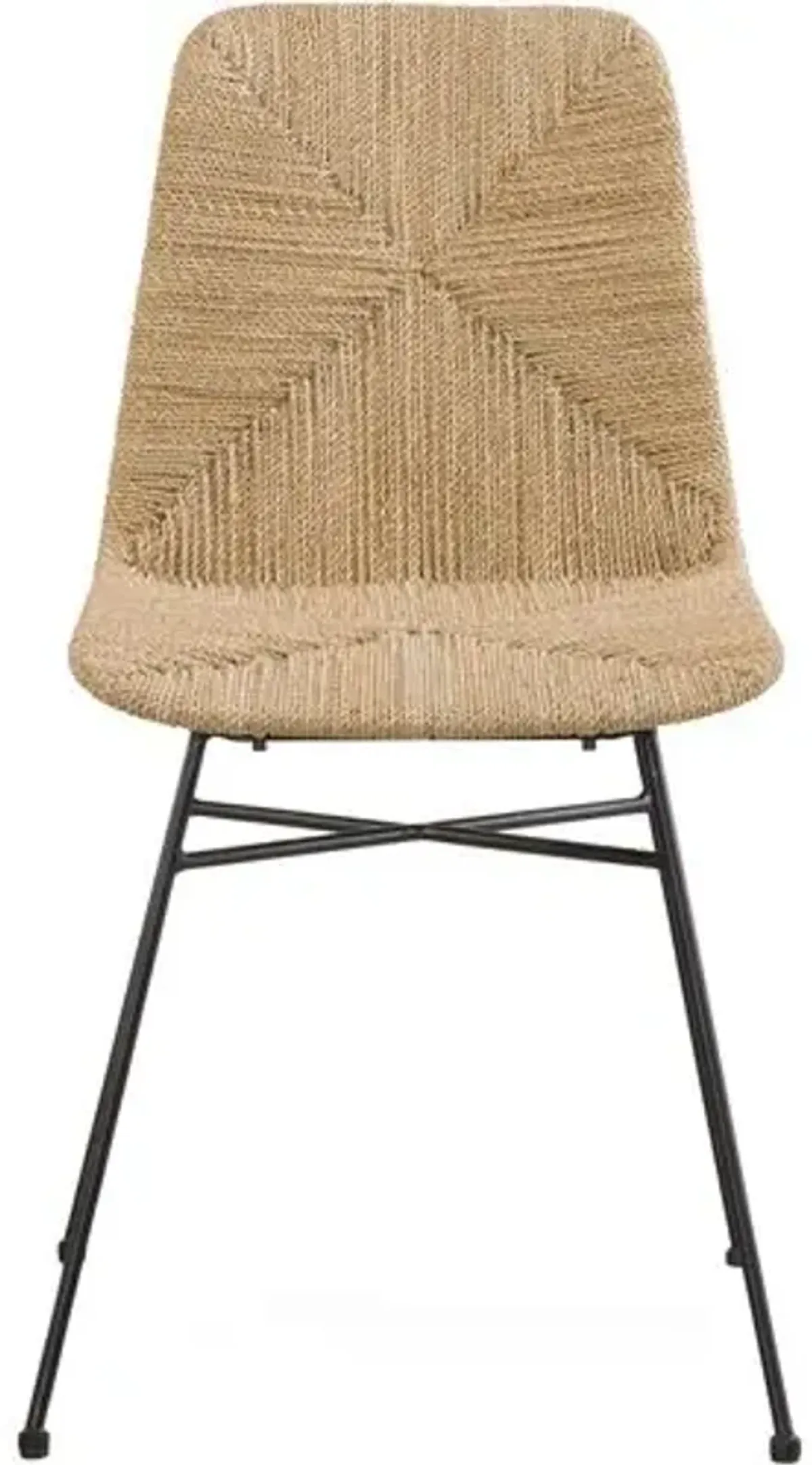 Starla Seagrass Dining Side Chair - Natural - Black