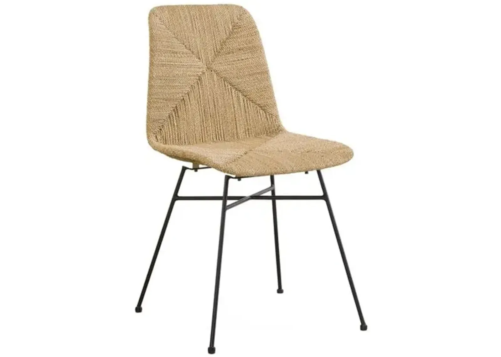 Starla Seagrass Dining Side Chair - Natural - Black