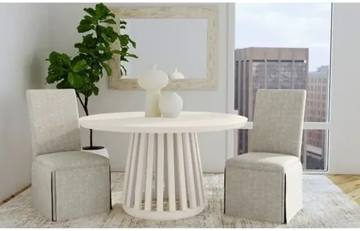 Lincoln 54" Round Pedestal Dining Table - Cream