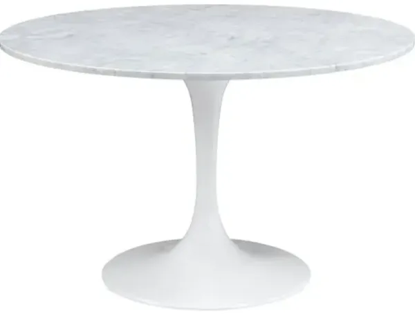 Fairfax 48" Round Marble Dining Table - White