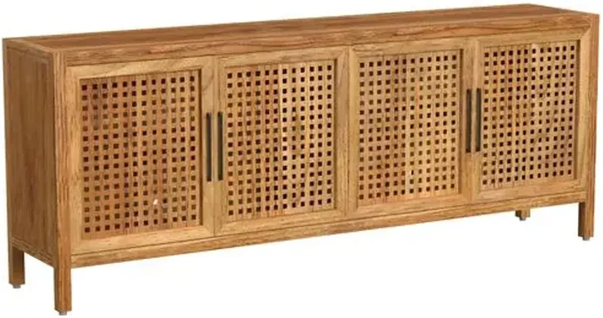 Marley Fretwork Sideboard - Natural - Brown