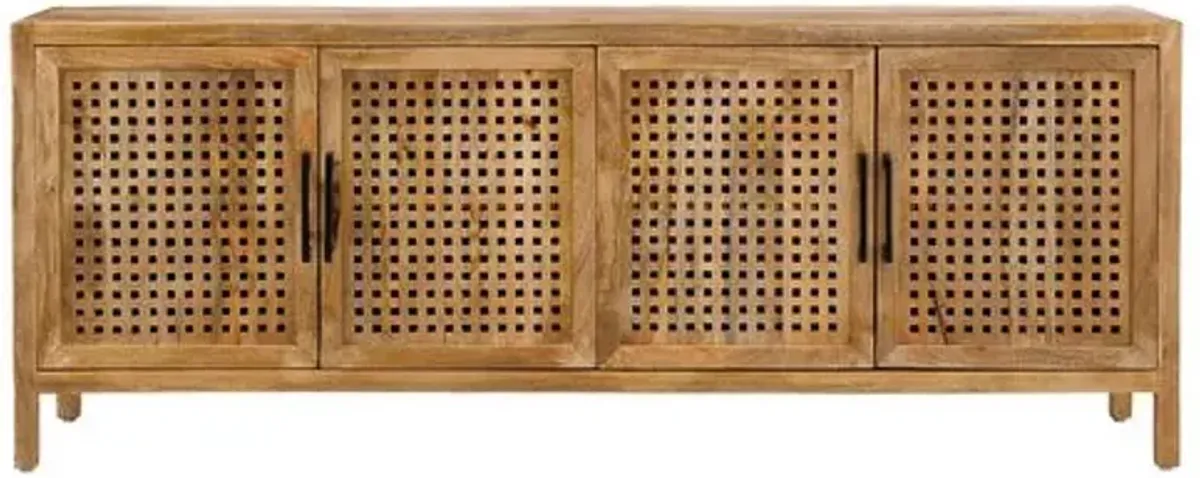 Marley Fretwork Sideboard - Natural - Brown