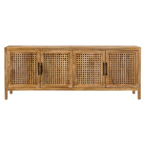 Marley Fretwork Sideboard - Natural - Brown