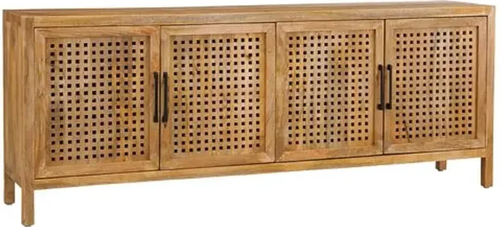 Marley Fretwork Sideboard - Natural - Brown