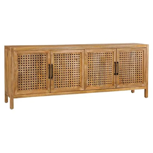 Marley Fretwork Sideboard - Natural - Brown