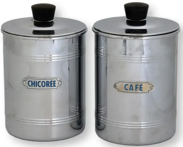 Midcentury French Kitchen Canisters, S/2