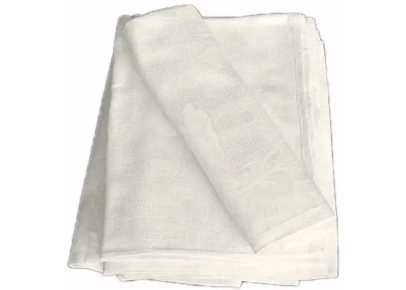 Antique French Damask Napkins - Set of 8 - The Queens Landing - White