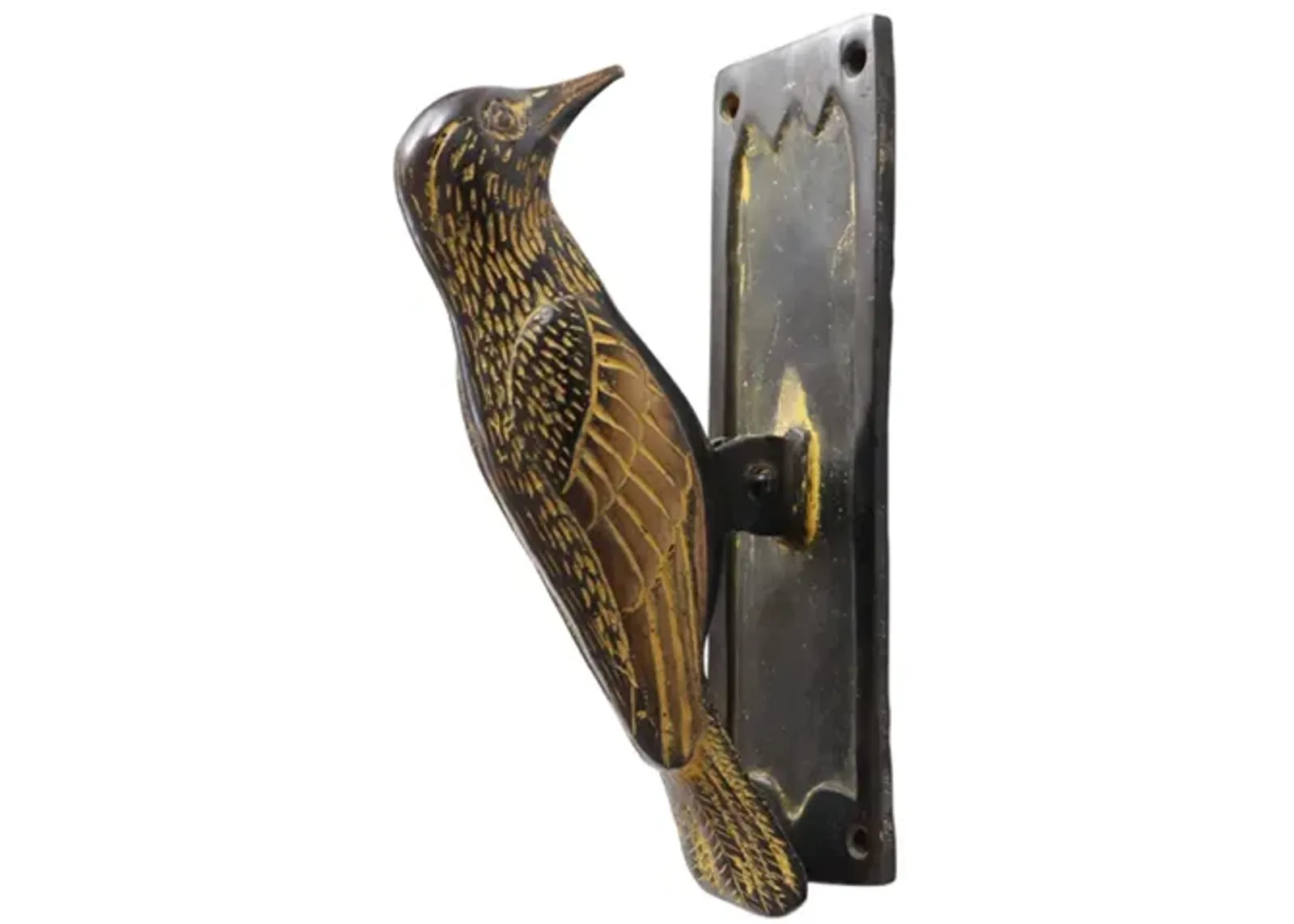 Green Brass Woodpecker Door Knocker - Interesting Things