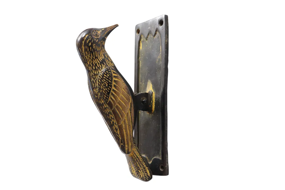 Green Brass Woodpecker Door Knocker - Interesting Things