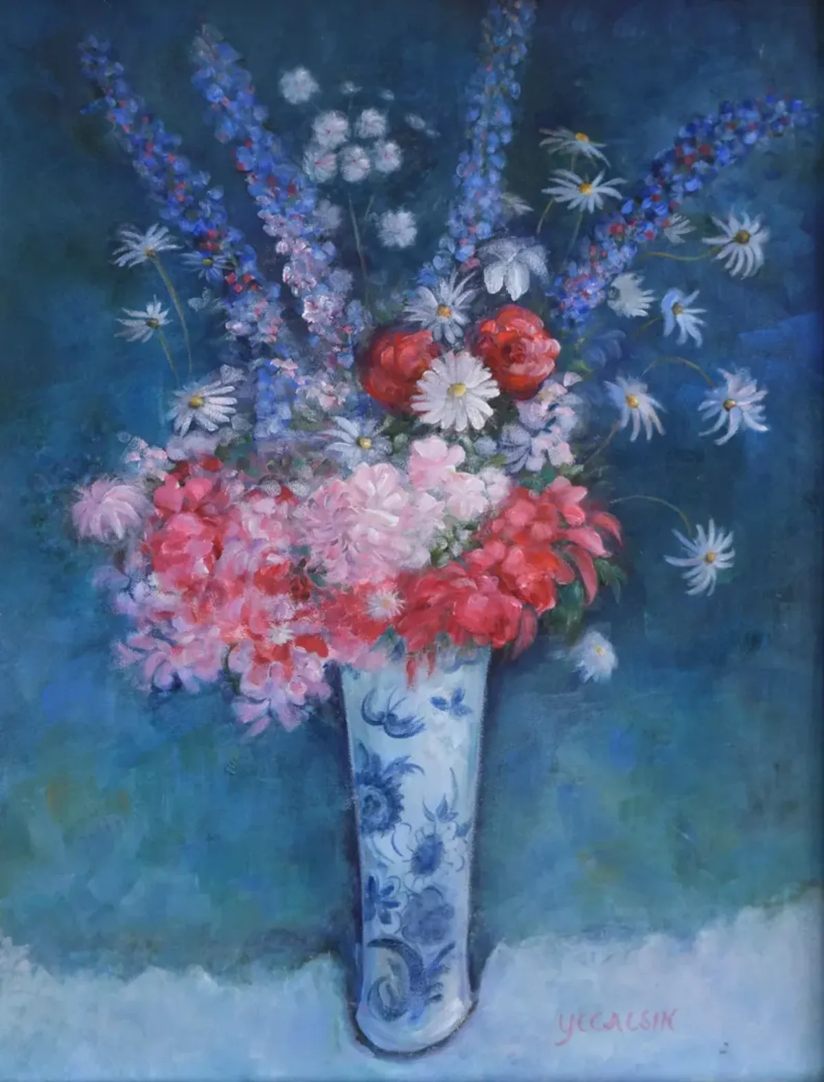 Impressionist Floral Still Life - Antiquarian Art Company - Blue