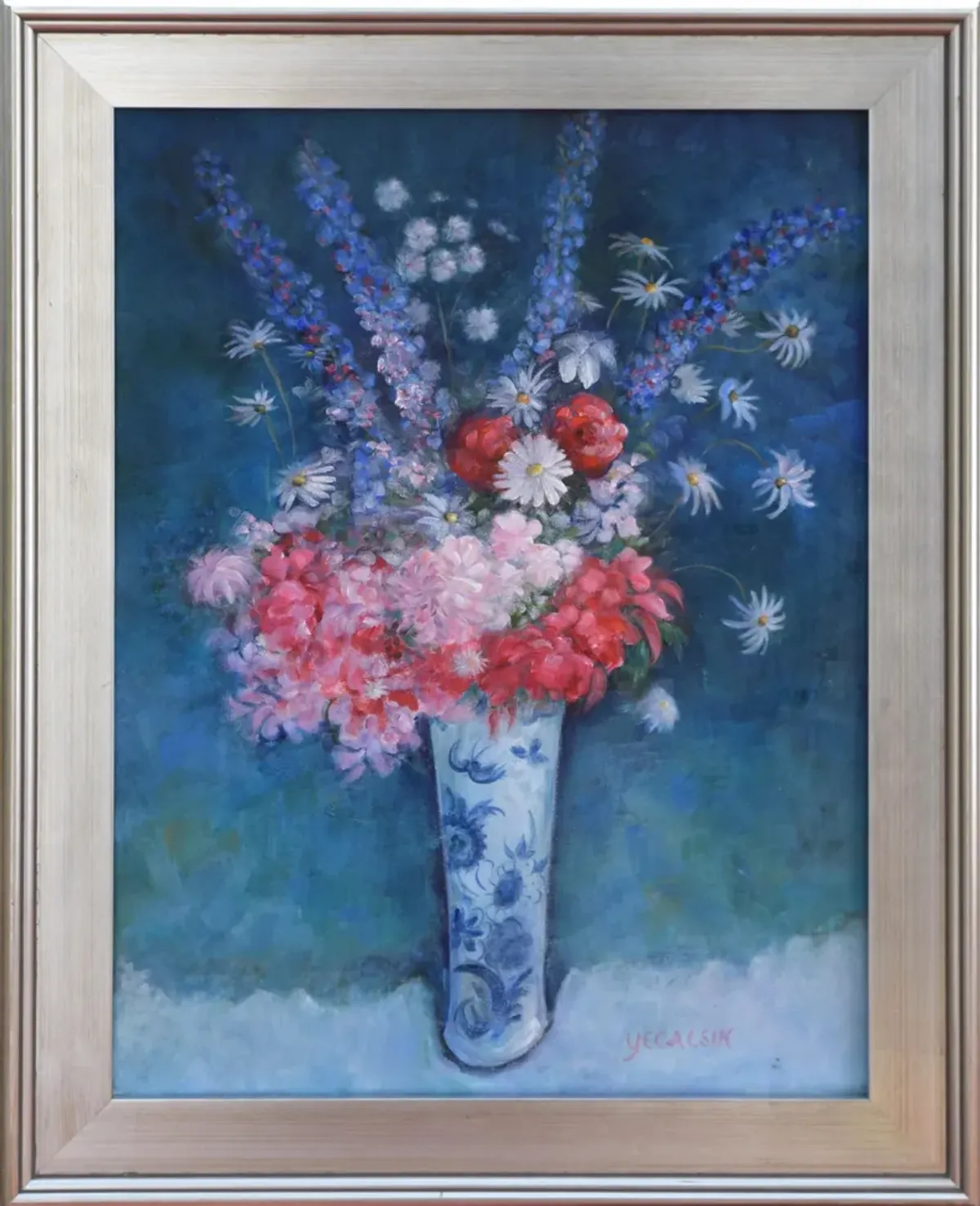 Impressionist Floral Still Life - Antiquarian Art Company - Blue