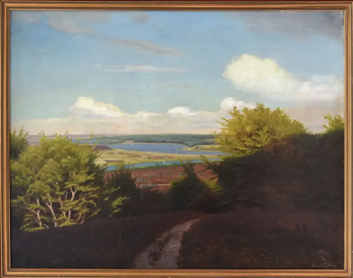 19th C Danish Landscape -Julius Petersen - Antiquarian Art Company - Blue