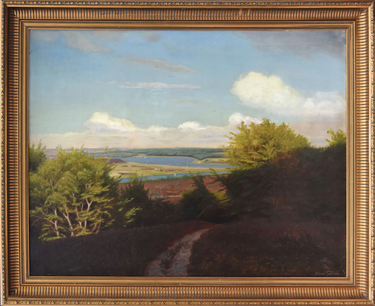 19th C Danish Landscape -Julius Petersen - Antiquarian Art Company - Blue