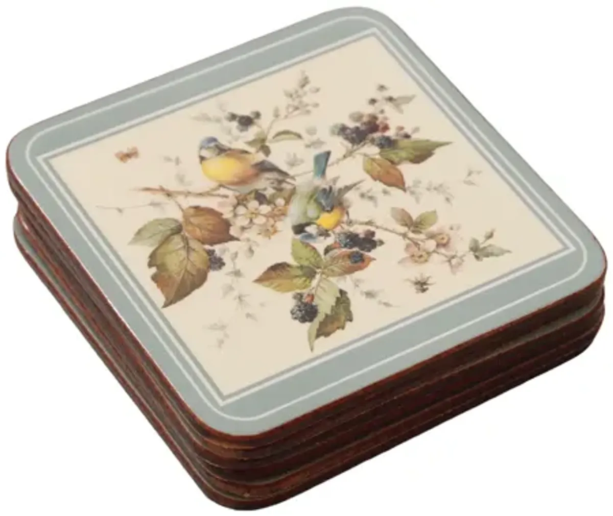 Pimpernel Blue Tit Coasters - Set of 6 - Interesting Things - White