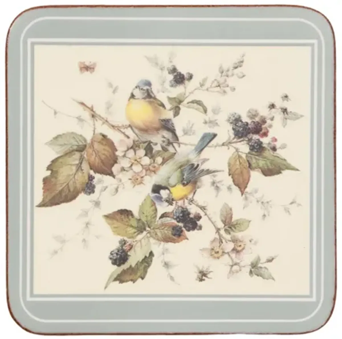 Pimpernel Blue Tit Coasters - Set of 6 - Interesting Things - White