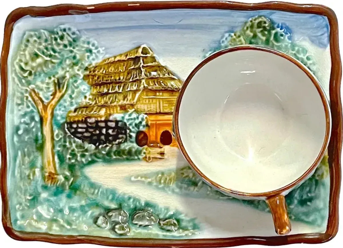 Majolica Tea & Biscuit Serving Tray - Vermilion Designs - Blue