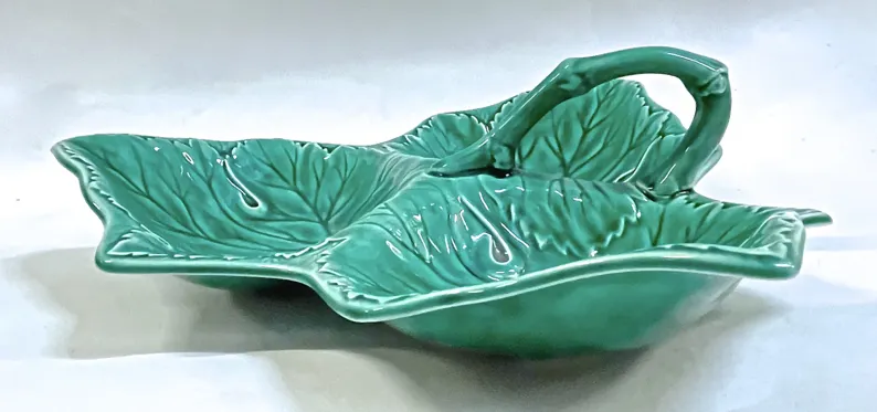 Wedgwood Majolica Grape Leaf Dish - Vermilion Designs - Green