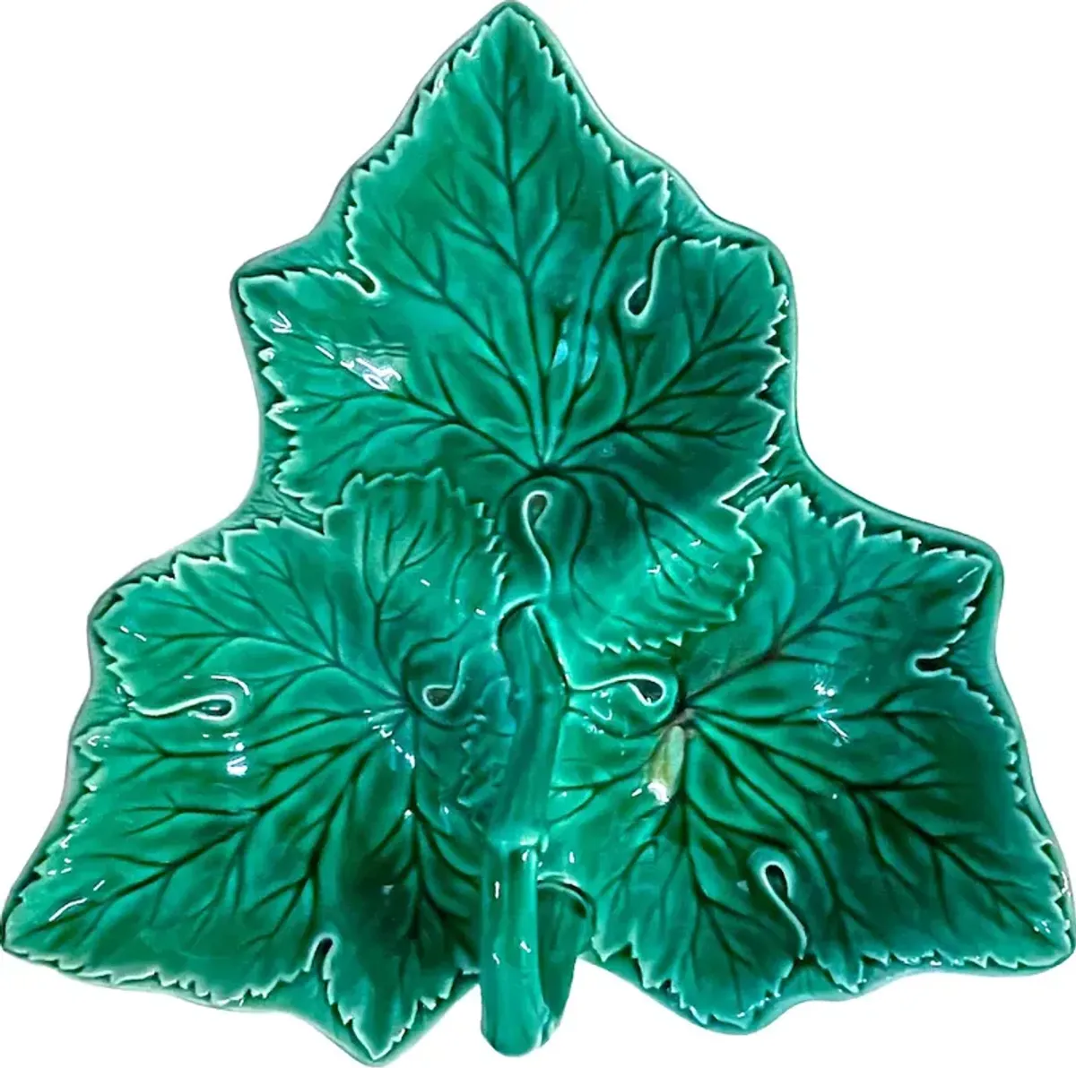 Wedgwood Majolica Grape Leaf Dish - Vermilion Designs - Green