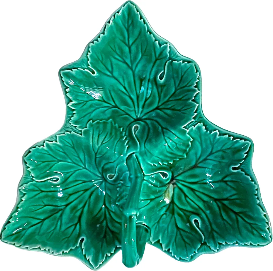 Wedgwood Majolica Grape Leaf Dish - Vermilion Designs - Green